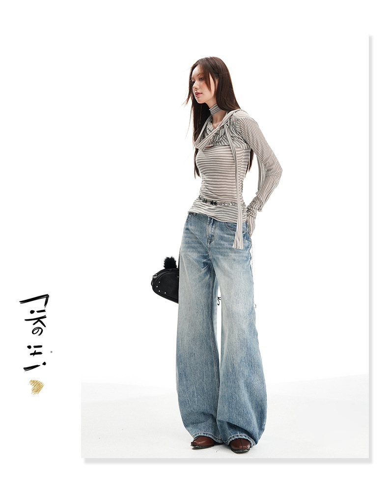 Damen Jeans In Hellblau Im Washed-look Für Große Frauen_voghion.com