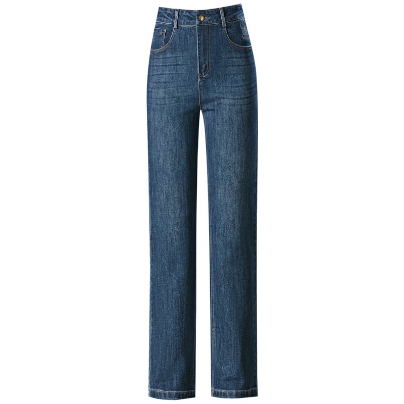 1095 New Style Straight-leg Mom Jeans, Embroidered, Fashionable, For Middle-aged And Elderly Women, Wide-leg, Loose Fit,_voghion.com