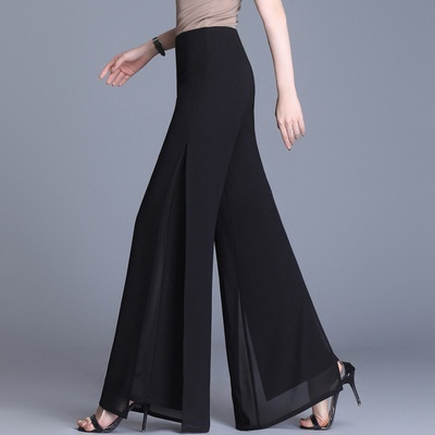 Sommer 2024: Neuer Chiffon-Rock mit weitem Bein für Damen, drapierter Rock mit hohem Bund und Schlitz, figurschmeichelnd, gerades Bein, lässig._voghion.com