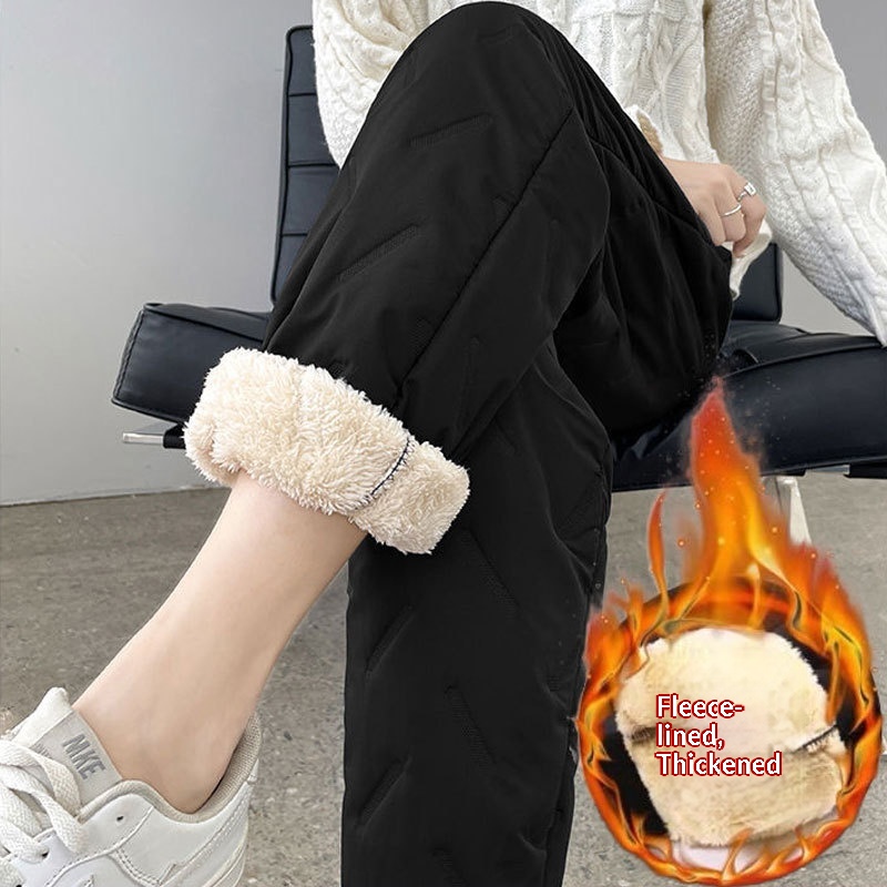 Women's Fleece-lined Winter Ski Pants Waterproof Windproof Warm_voghion.com