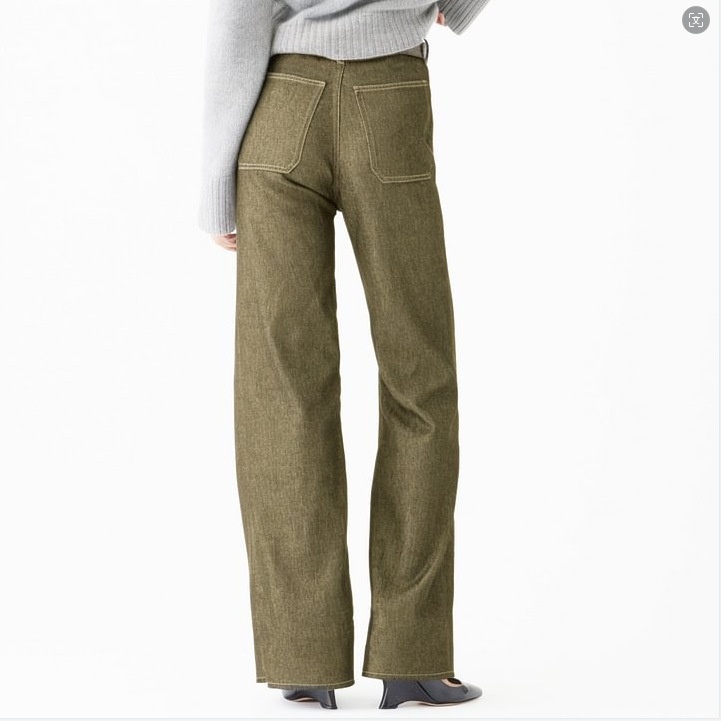 Vaqueros mujer pernera ancha pantalones casual denim lavado_voghion.com