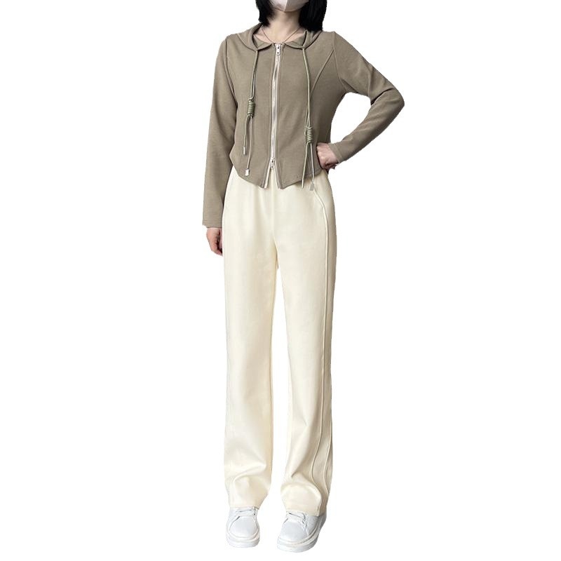 Narrow Straight-Leg For Women, Spring And Autumn New High-Waisted Slimming Versatile Loose Draped Fashion Simple Sports_voghion.com