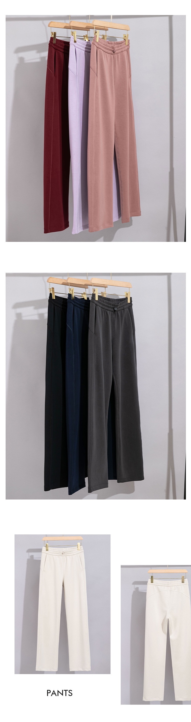 Wide Leg Women's Pants With Drawstring Elastic Waist Autumn_voghion.com