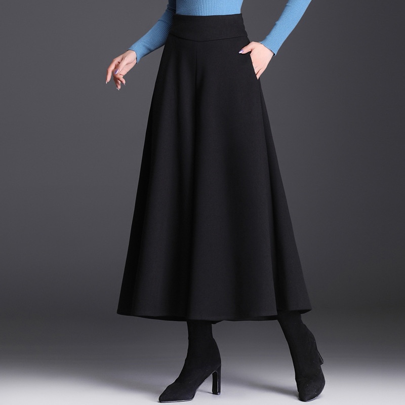 Damen-Wollhose Herbst/Winter 2025, neuer Stil: Hochgeschnittene Cropped-Hose, lockere, weite Hose in großen Größen, schwarz ausgestellt_voghion.com
