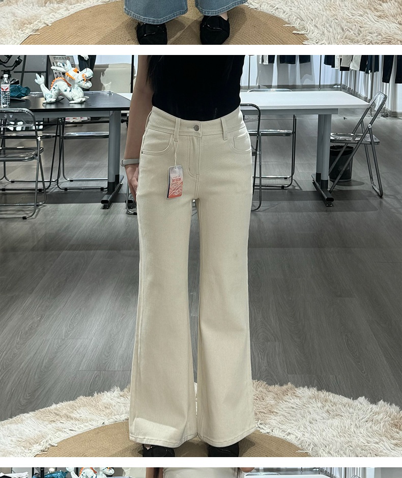 Women's Jeans High Waisted Flared Stretchy Loose Autumn Winter_voghion.com