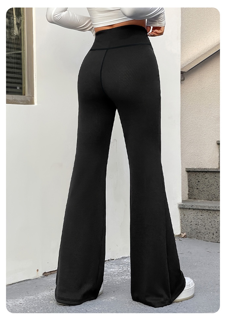Dammbyxor för yoga med hög midja och breda ben och slimming_voghion.com