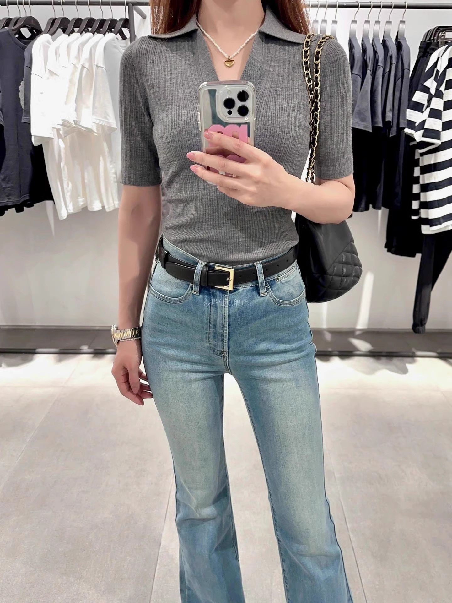 Dames slim-fit micro-flare jeans stretch broek voor dames_voghion.com