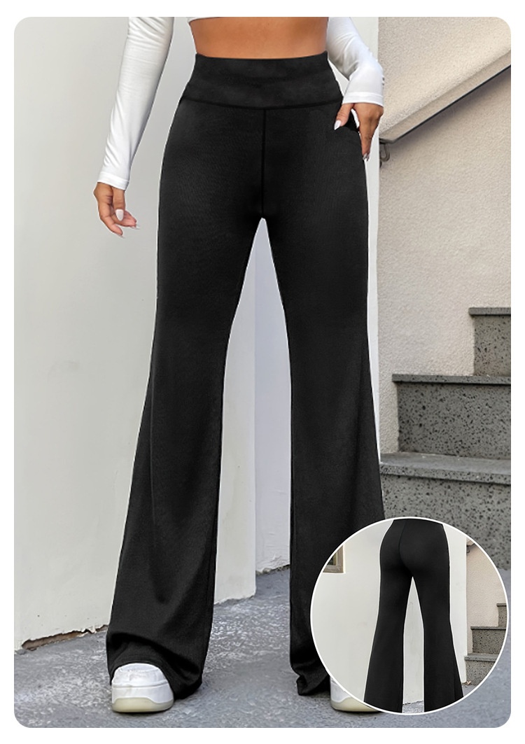 Dammbyxor för yoga med hög midja och breda ben och slimming_voghion.com
