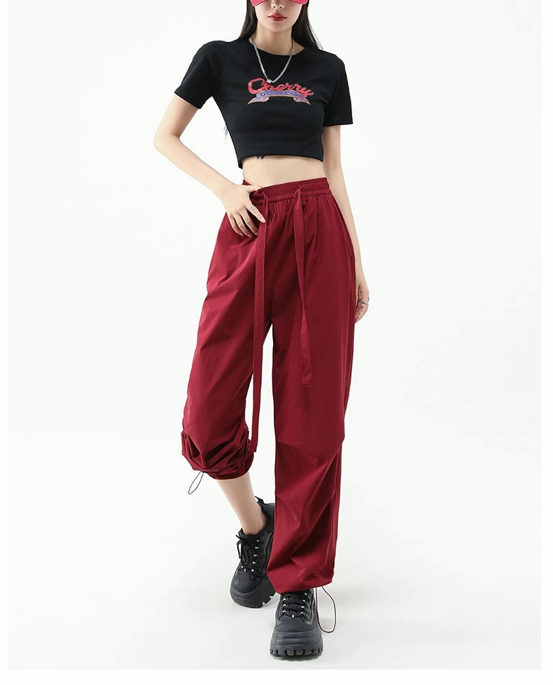 Women's Work Pants High Street Multi-pocket Casual Loose Fit_voghion.com
