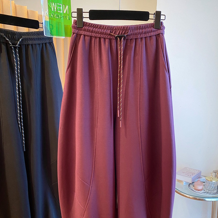 Pantaloni casual comodi e larghi da donna taglie forti, autunno, nuovi, pantaloni a gamba larga da donna taglie forti per primavera e autunno_voghion.com