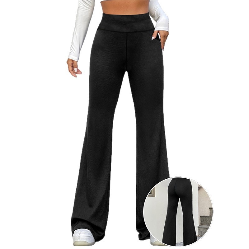 Cross-border European And American Plus-size Women's Casual High-waisted, Hip-lifting, Slimming Yoga Drapey Wide-leg_voghion.com