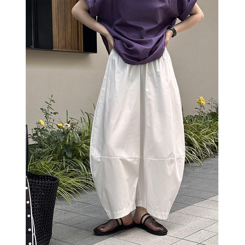 Orange Zhizhi Frühlings-Hose im neuen Stil, künstlerischer Freizeit-Laternen-Stil, weites Bein, lockere, schlankmachende gerade Hose 6225_voghion.com