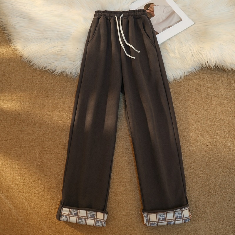 Damen Gerade Geschnittene Thermohose Weit Und Figurschmeichelnd_voghion.com