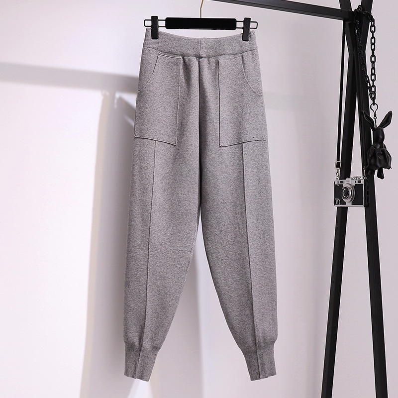 Women's Harem For Autumn And Winter, 2024 New Style, Plus-size Slim-fit Pan, Loose-fitting, Slimming, Knitted Long_voghion.com