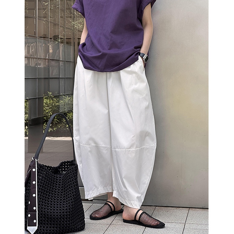 Orange Zhizhi Frühlings-Hose im neuen Stil, künstlerischer Freizeit-Laternen-Stil, weites Bein, lockere, schlankmachende gerade Hose 6225_voghion.com