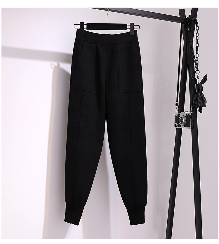 Dam harembyxor i stickat slim fit för höst och vinter_voghion.com