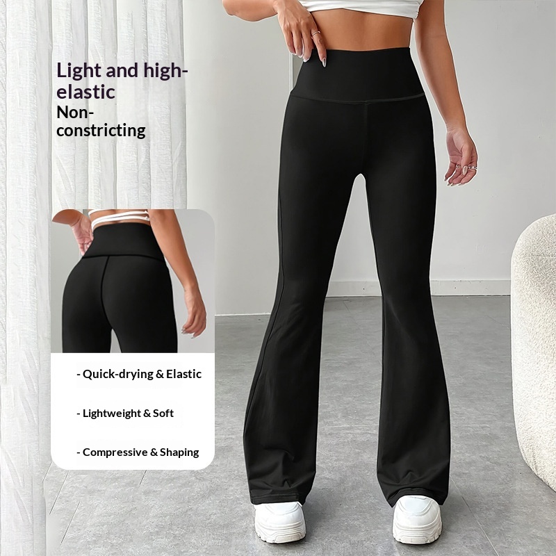 Cross-border European And American Plus-size Women's Casual High-waisted, Hip-lifting, Slimming Yoga Drapey Wide-leg_voghion.com