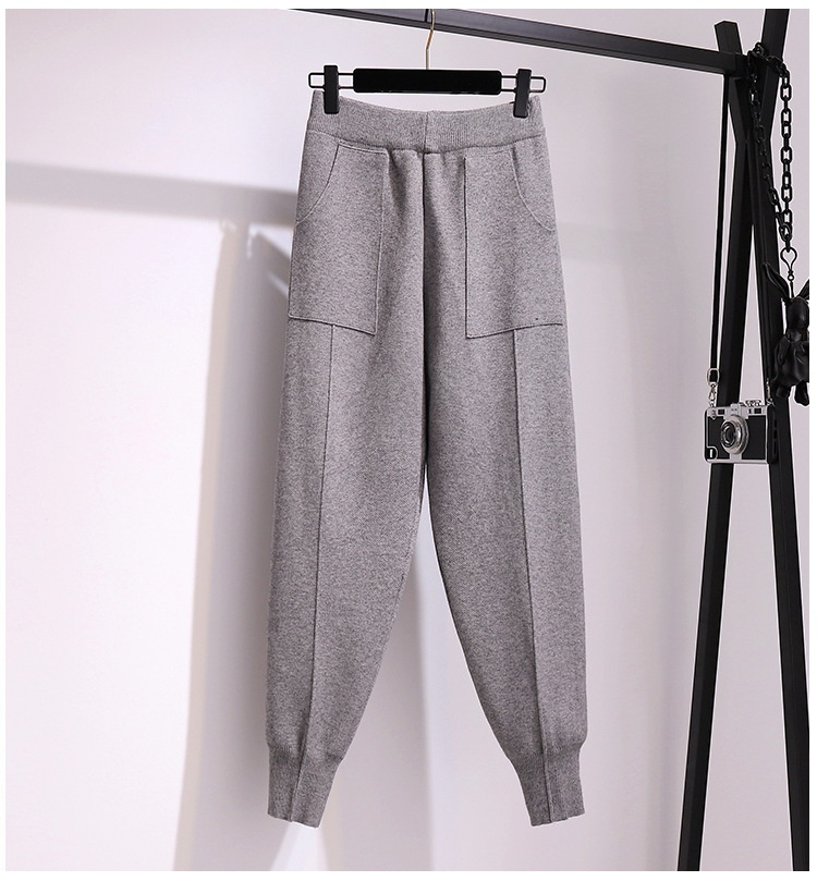 Dam harembyxor i stickat slim fit för höst och vinter_voghion.com