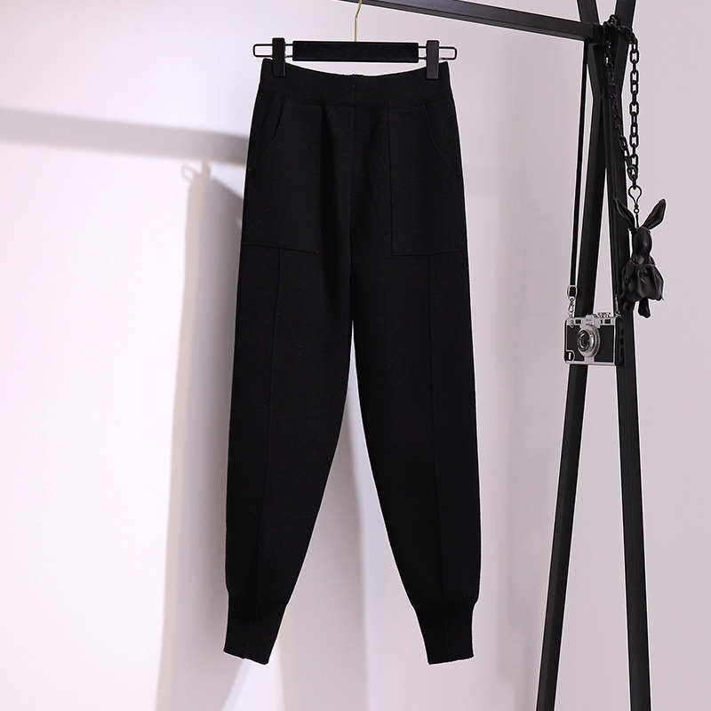 Women's Harem For Autumn And Winter, 2024 New Style, Plus-size Slim-fit Pan, Loose-fitting, Slimming, Knitted Long_voghion.com