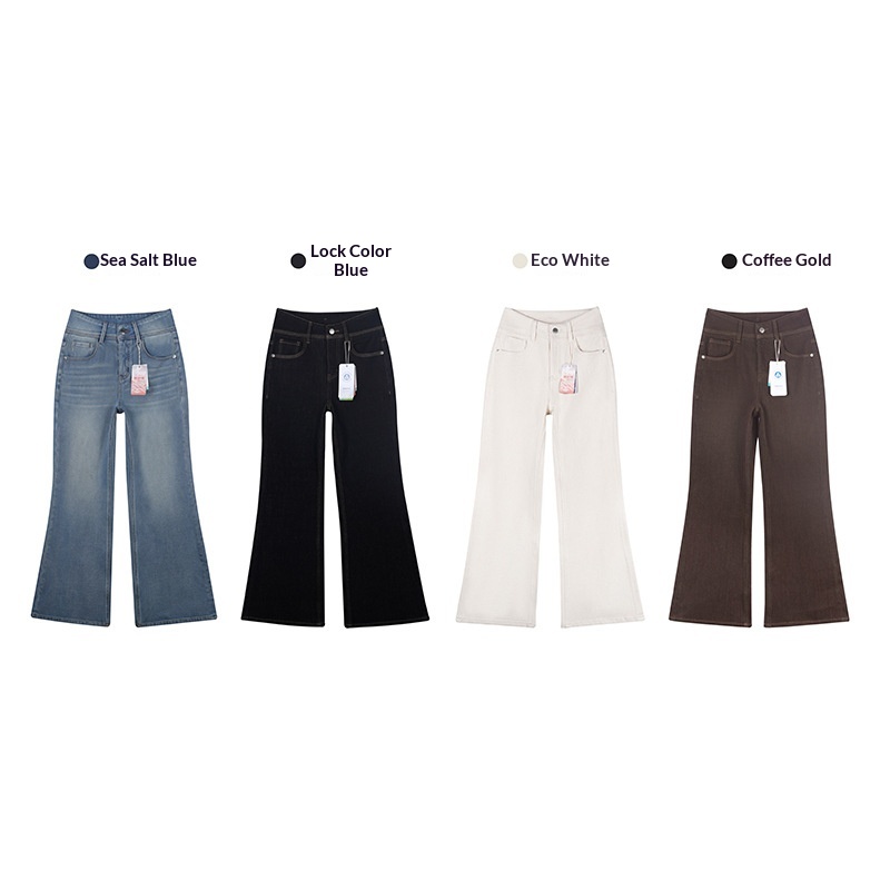 Visually Height-enhancing High-waisted Flared Stretchy Loose Jeans Women, Versatile Pants Autumn And Winter, Perfect For_voghion.com