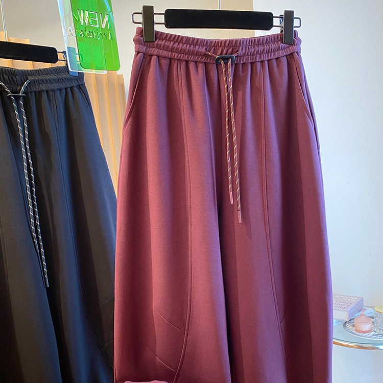 Pantaloni casual comodi e larghi da donna taglie forti, autunno, nuovi, pantaloni a gamba larga da donna taglie forti per primavera e autunno_voghion.com