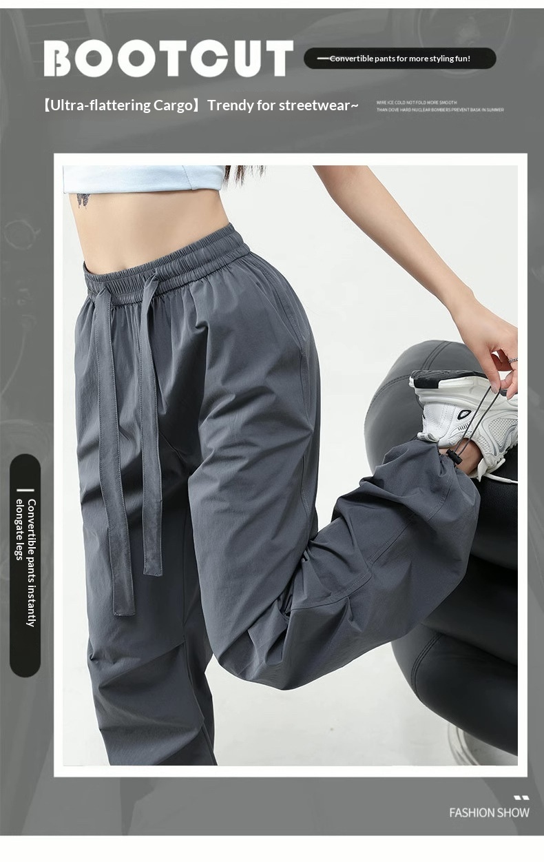 Women's Work Pants High Street Multi-pocket Casual Loose Fit_voghion.com