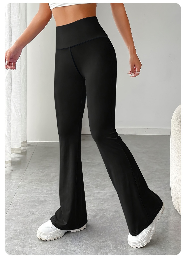 Dammbyxor för yoga med hög midja och breda ben och slimming_voghion.com