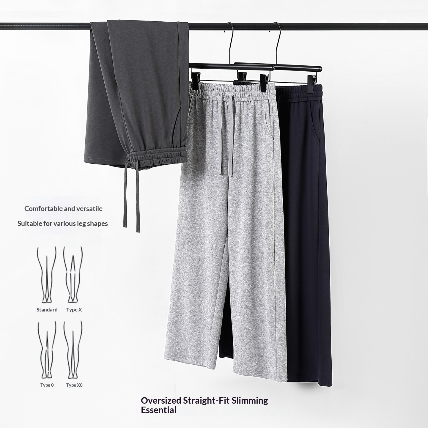 Nieuwe damesbroek met wijde pijpen voor herfst en winter 2025, sportieve casual broek met rechte pijpen en hoge taille, effen kleur_voghion.com