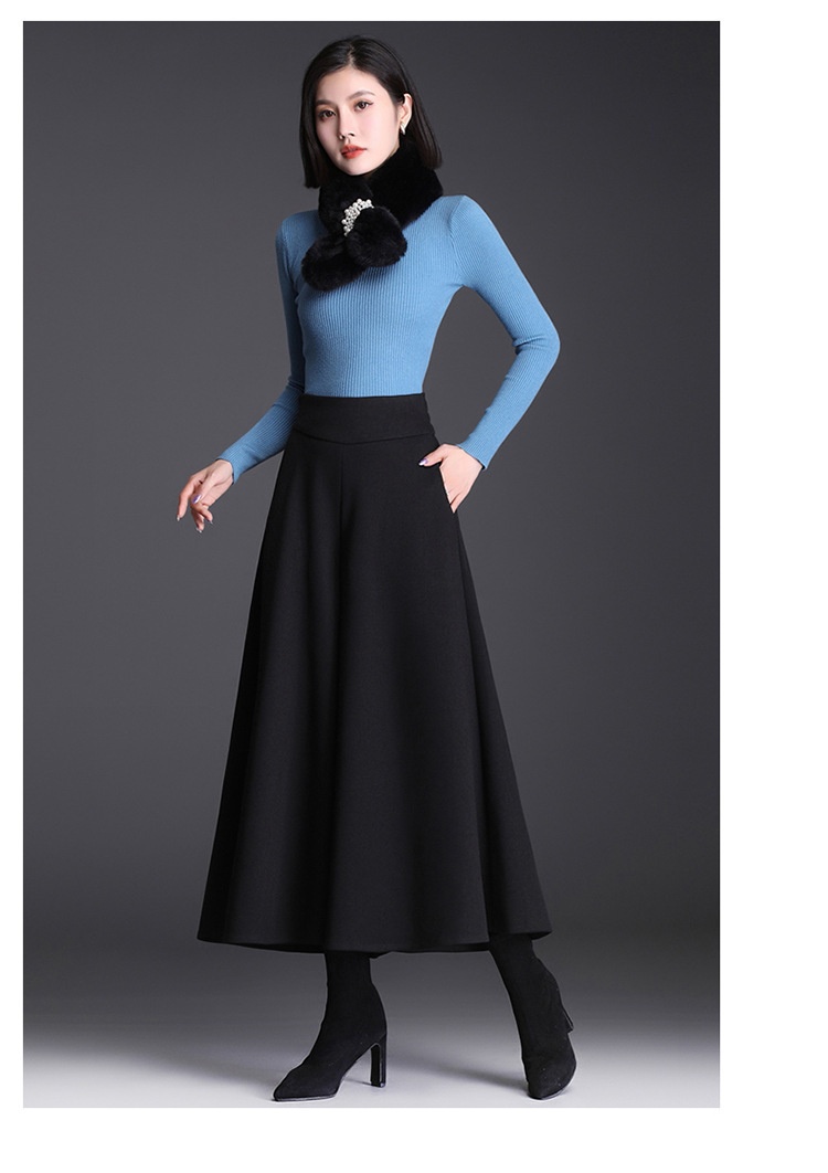 Damen Cropped Pants Mit Hoher Taille Und Weitem Bein Aus Wolle_voghion.com