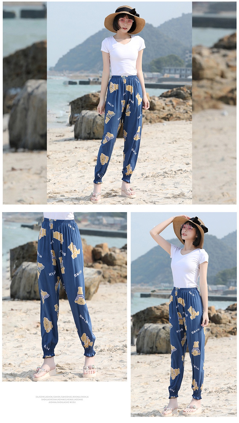 Pantalones lanterna mujer de seda hielo para verano y playa_voghion.com