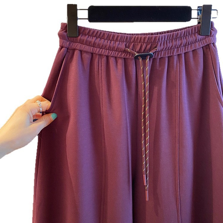 Pantaloni casual comodi e larghi da donna taglie forti, autunno, nuovi, pantaloni a gamba larga da donna taglie forti per primavera e autunno_voghion.com