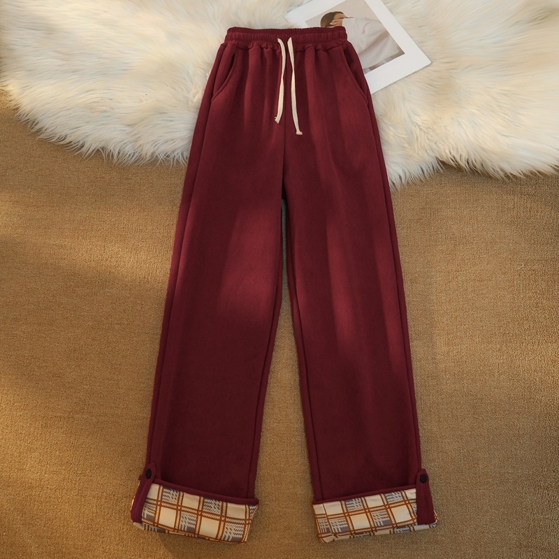 Damen Gerade Geschnittene Thermohose Weit Und Figurschmeichelnd_voghion.com