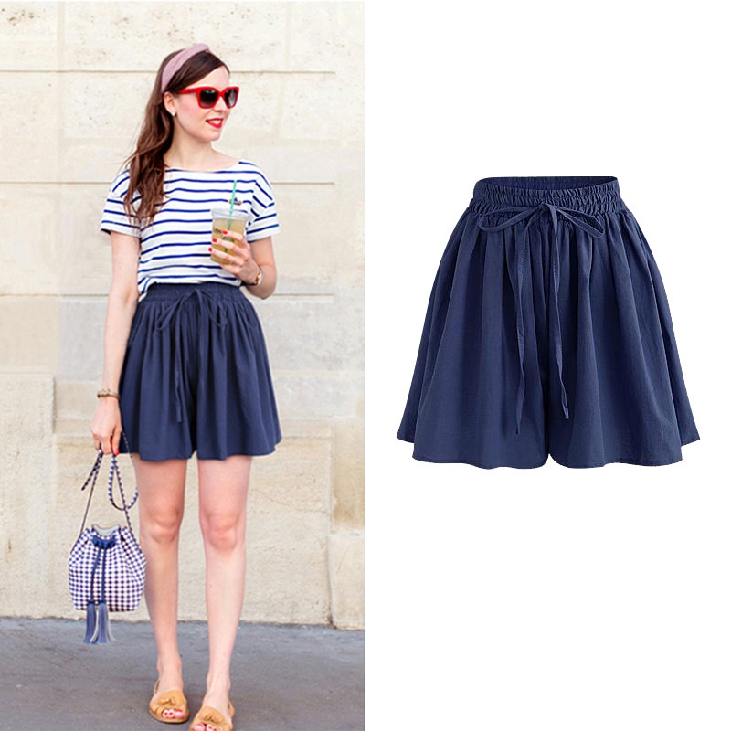 Plus Size Wide-Leg Shorts For Women Summer New Chiffon Skirt Single Layer Elastic Waist Loose Versatile Korean Style_voghion.com