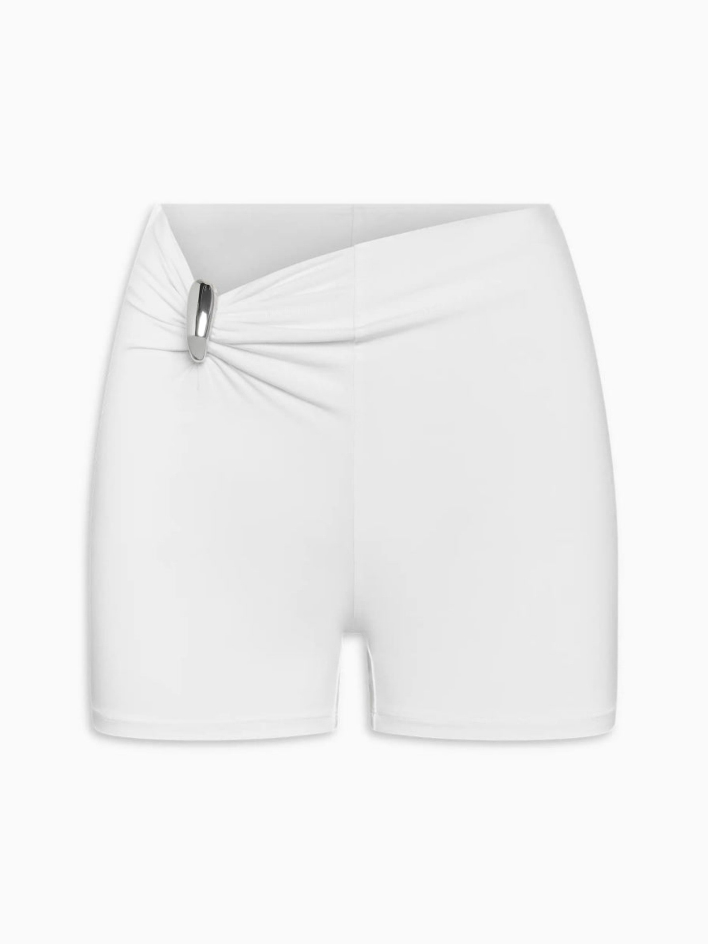 Dames shorts slim fit metallic geplooid met gesp en stretch_voghion.com