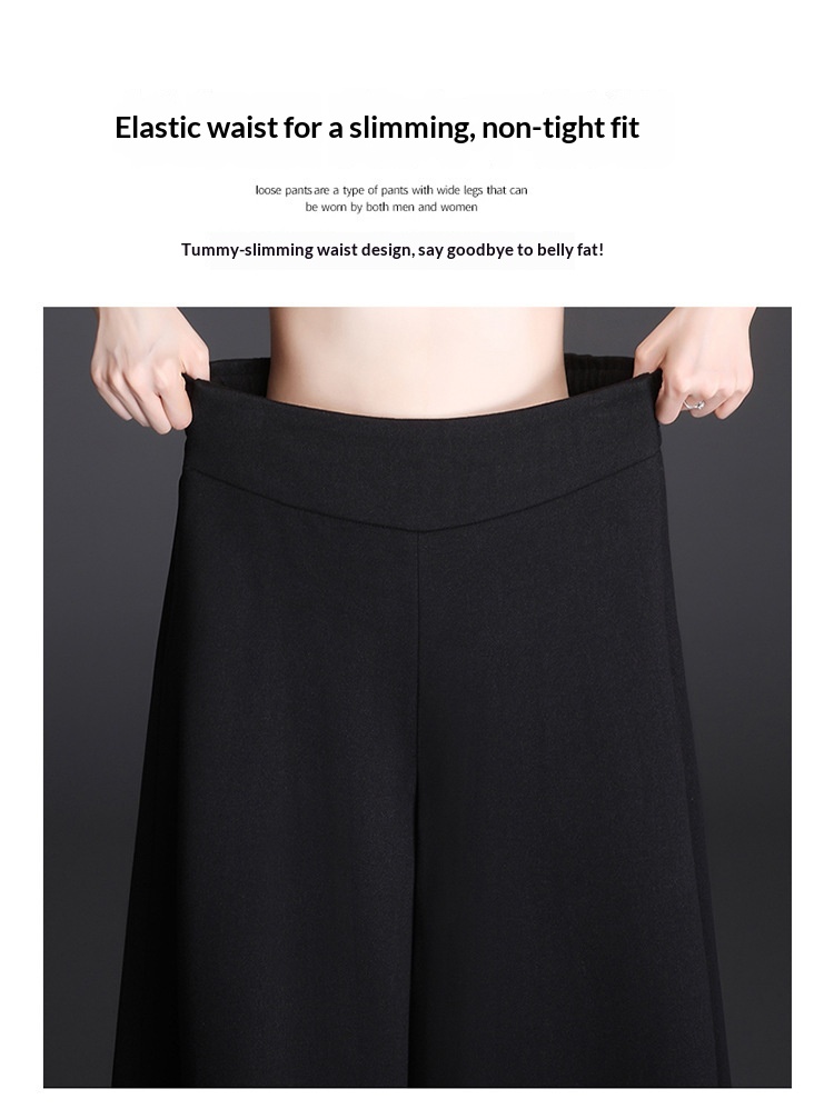 Damen Cropped Pants Mit Hoher Taille Und Weitem Bein Aus Wolle_voghion.com