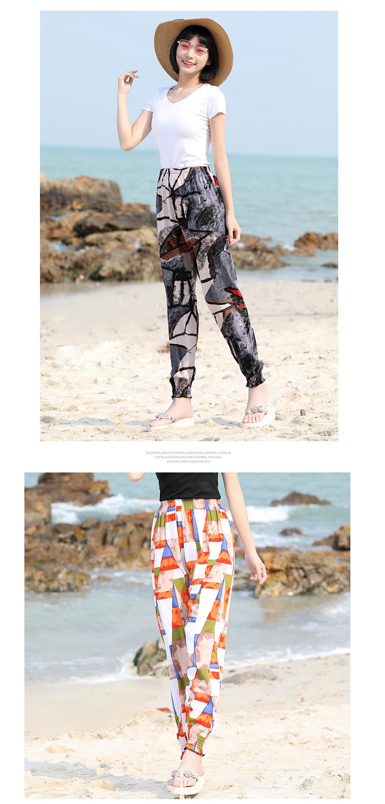 Pantalones lanterna mujer de seda hielo para verano y playa_voghion.com