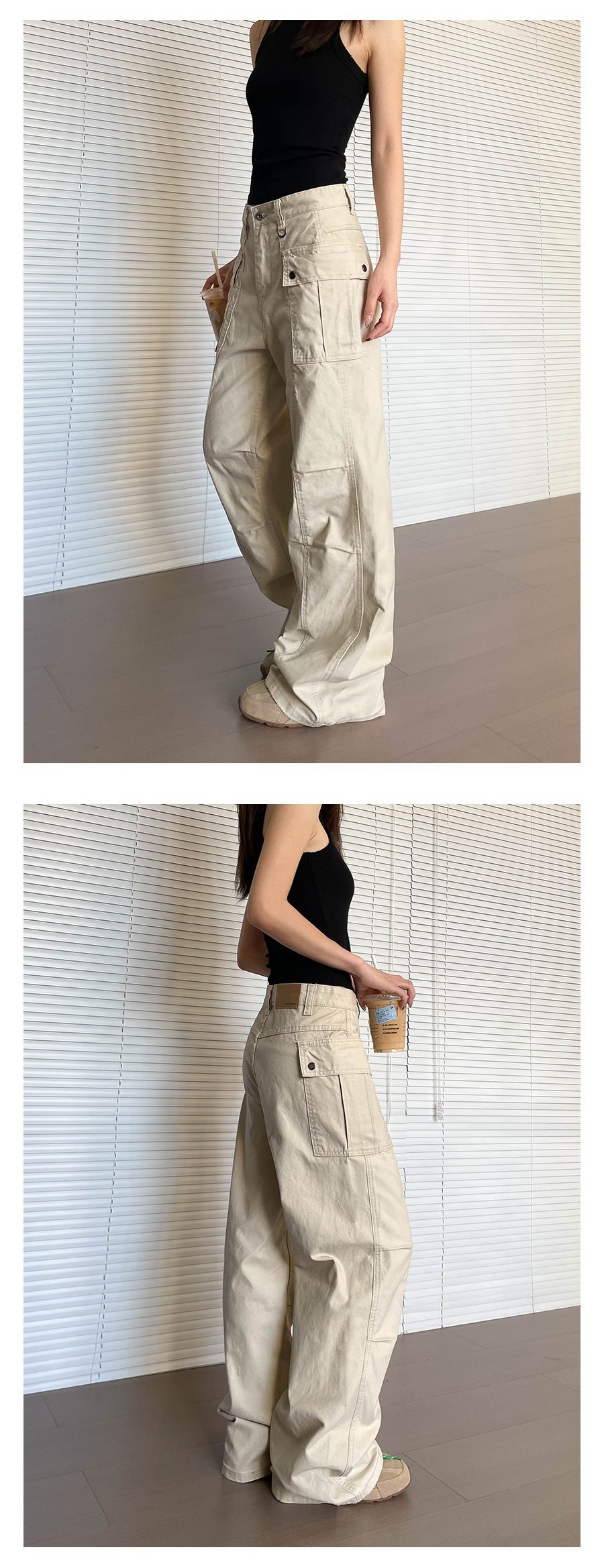 Damen Cargohose Im Retro-stil Mit Vielen Taschen Und Beinschnitt_voghion.com