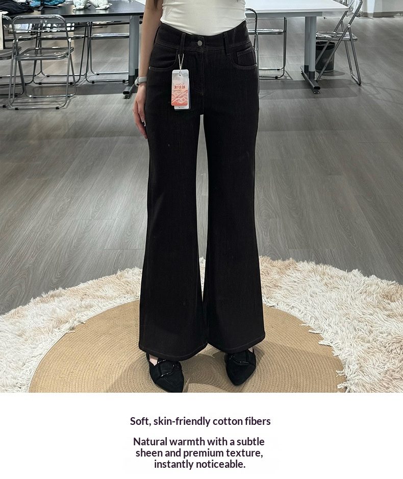 Women's Jeans High Waisted Flared Stretchy Loose Autumn Winter_voghion.com