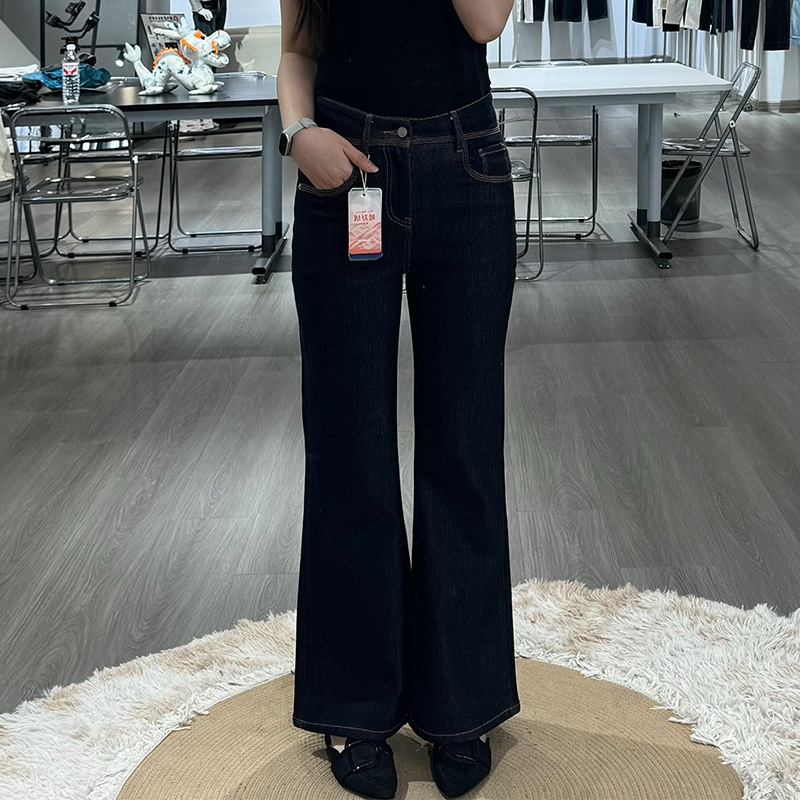 Visually Height-enhancing High-waisted Flared Stretchy Loose Jeans Women, Versatile Pants Autumn And Winter, Perfect For_voghion.com