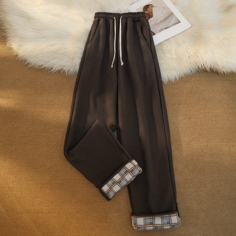 Damen Gerade Geschnittene Thermohose Weit Und Figurschmeichelnd_voghion.com