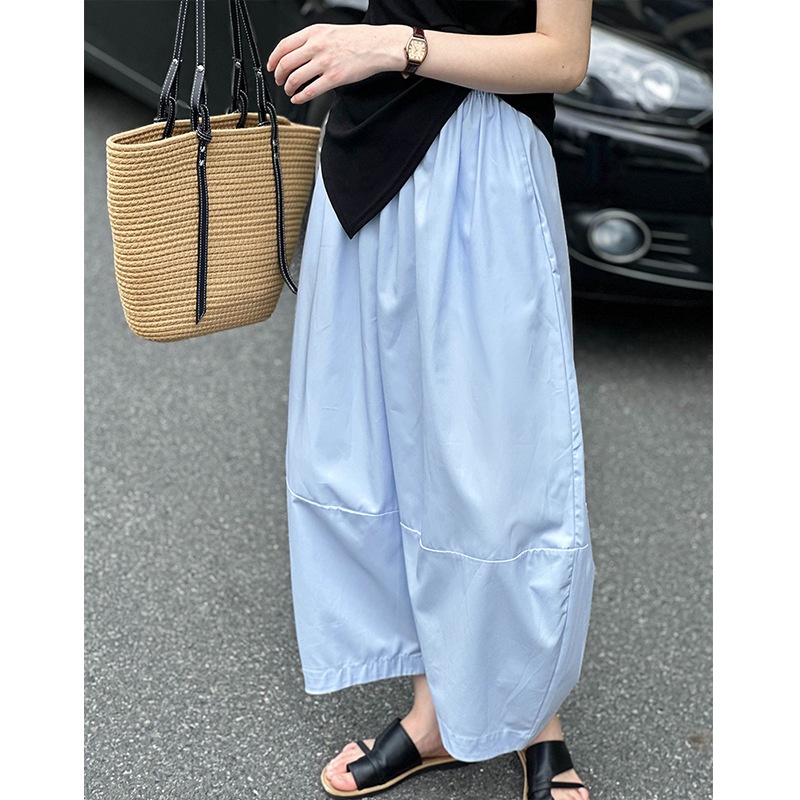 Orange Zhizhi Frühlings-Hose im neuen Stil, künstlerischer Freizeit-Laternen-Stil, weites Bein, lockere, schlankmachende gerade Hose 6225_voghion.com