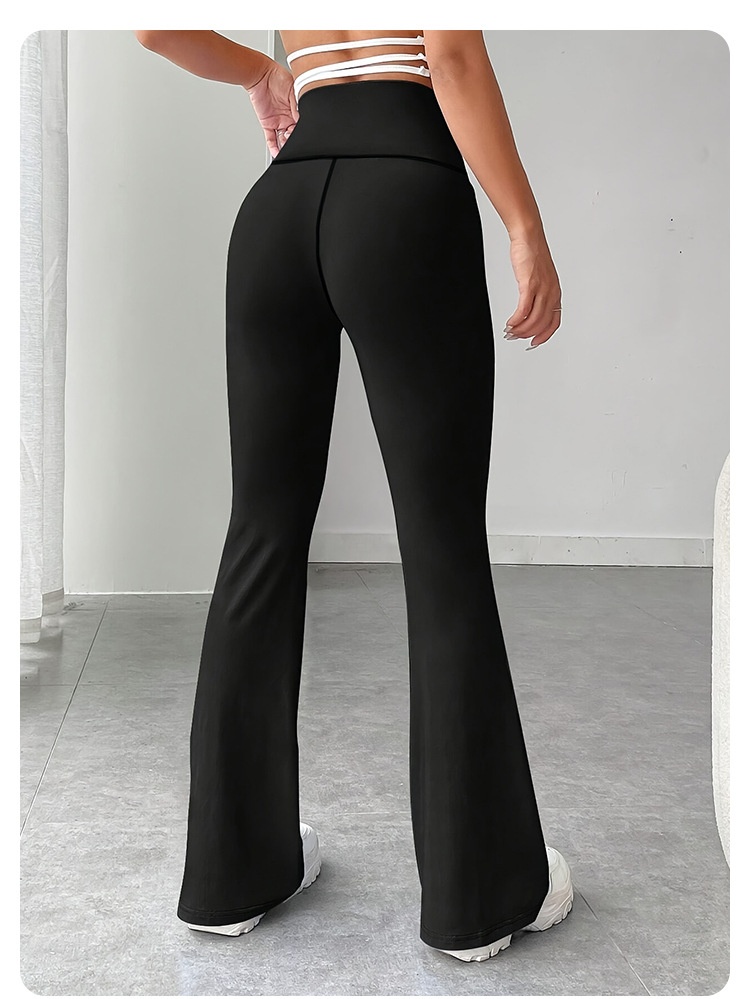 Dammbyxor för yoga med hög midja och breda ben och slimming_voghion.com