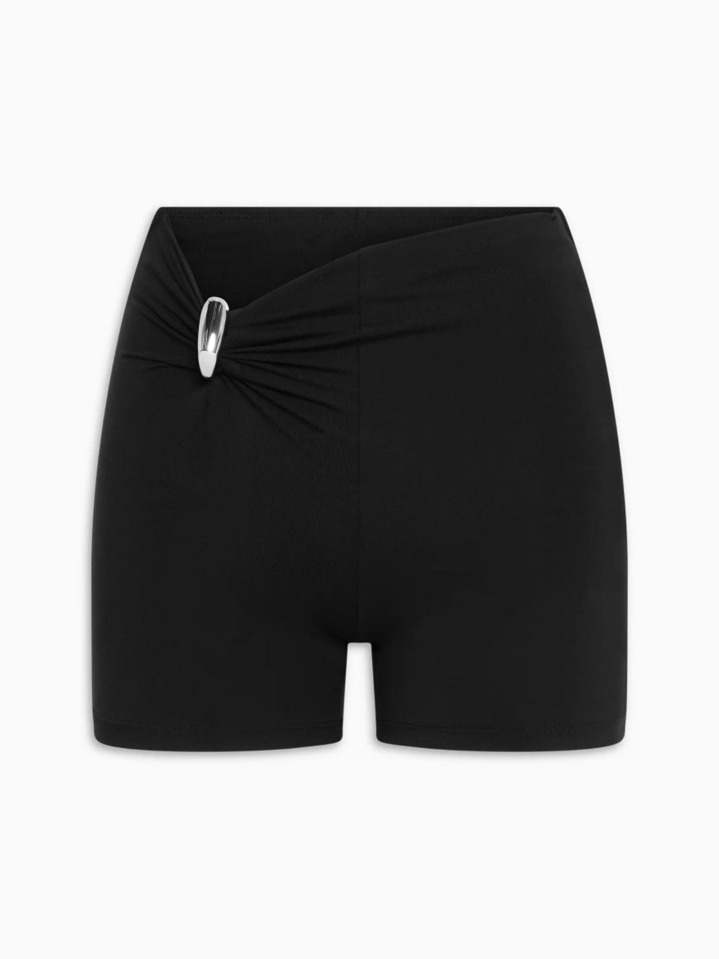 Dames shorts slim fit metallic geplooid met gesp en stretch_voghion.com