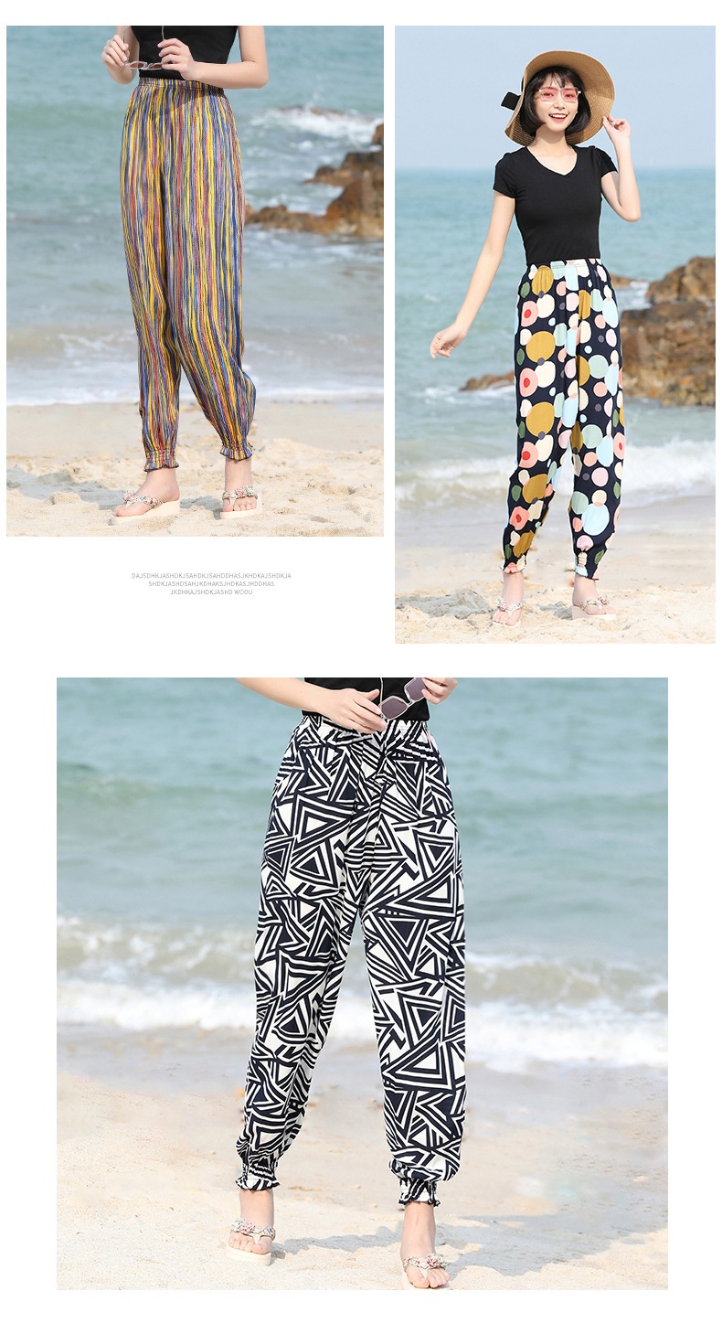 Pantalones lanterna mujer de seda hielo para verano y playa_voghion.com