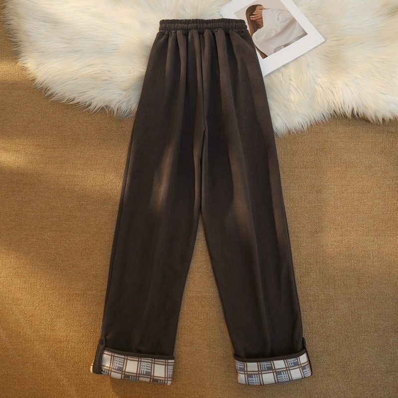 Damen Gerade Geschnittene Thermohose Weit Und Figurschmeichelnd_voghion.com