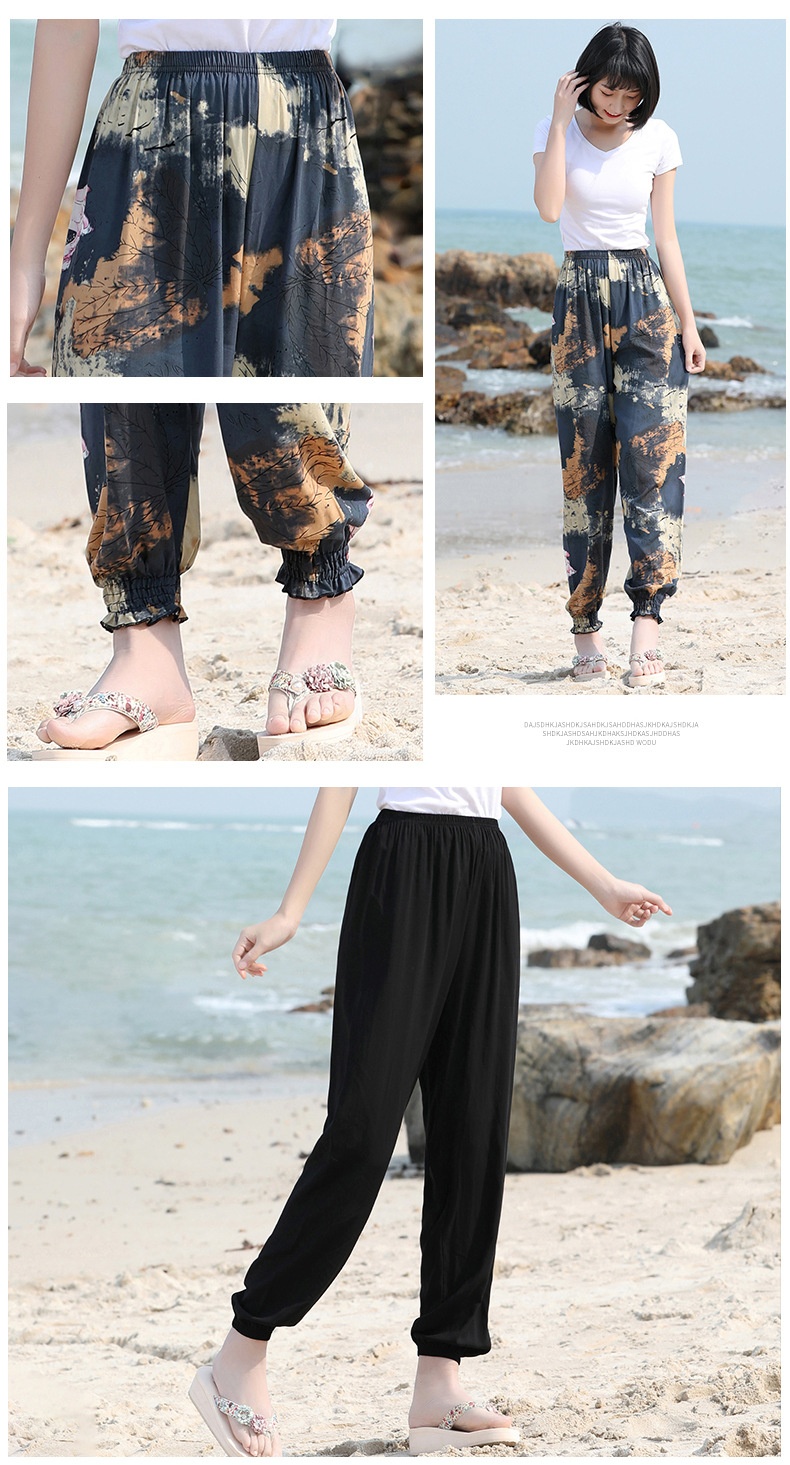 Pantalones lanterna mujer de seda hielo para verano y playa_voghion.com