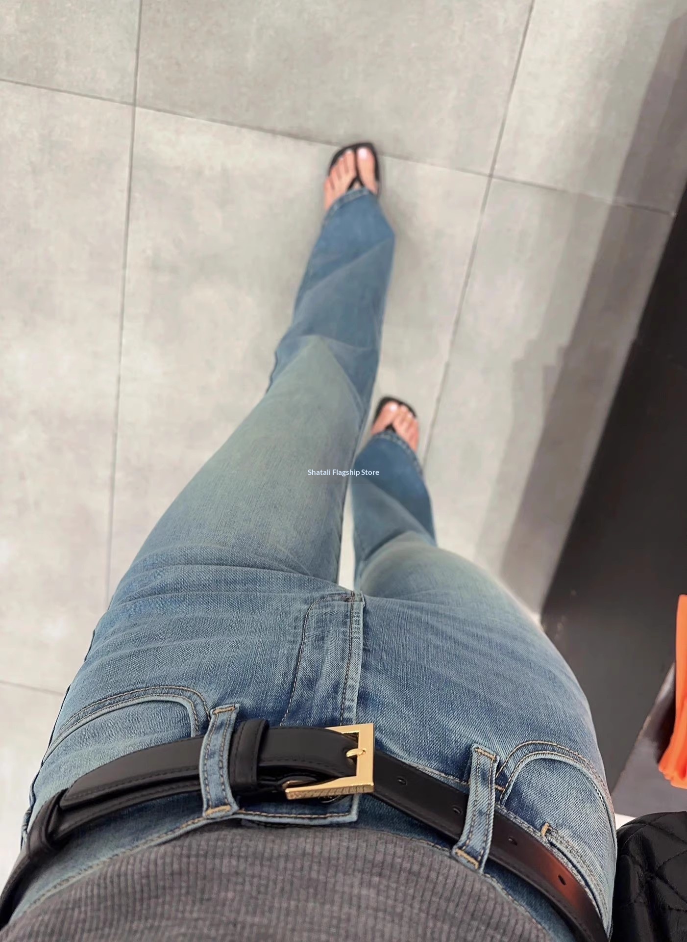 Dames slim-fit micro-flare jeans stretch broek voor dames_voghion.com