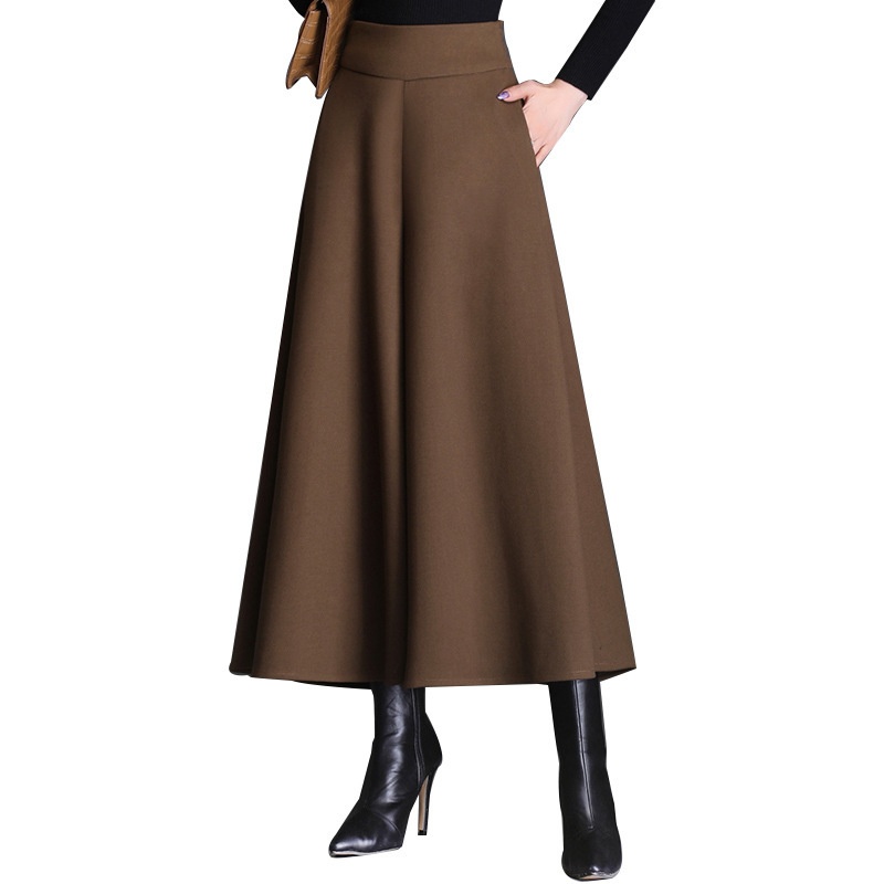 Damen-Wollhose Herbst/Winter 2025, neuer Stil: Hochgeschnittene Cropped-Hose, lockere, weite Hose in großen Größen, schwarz ausgestellt_voghion.com