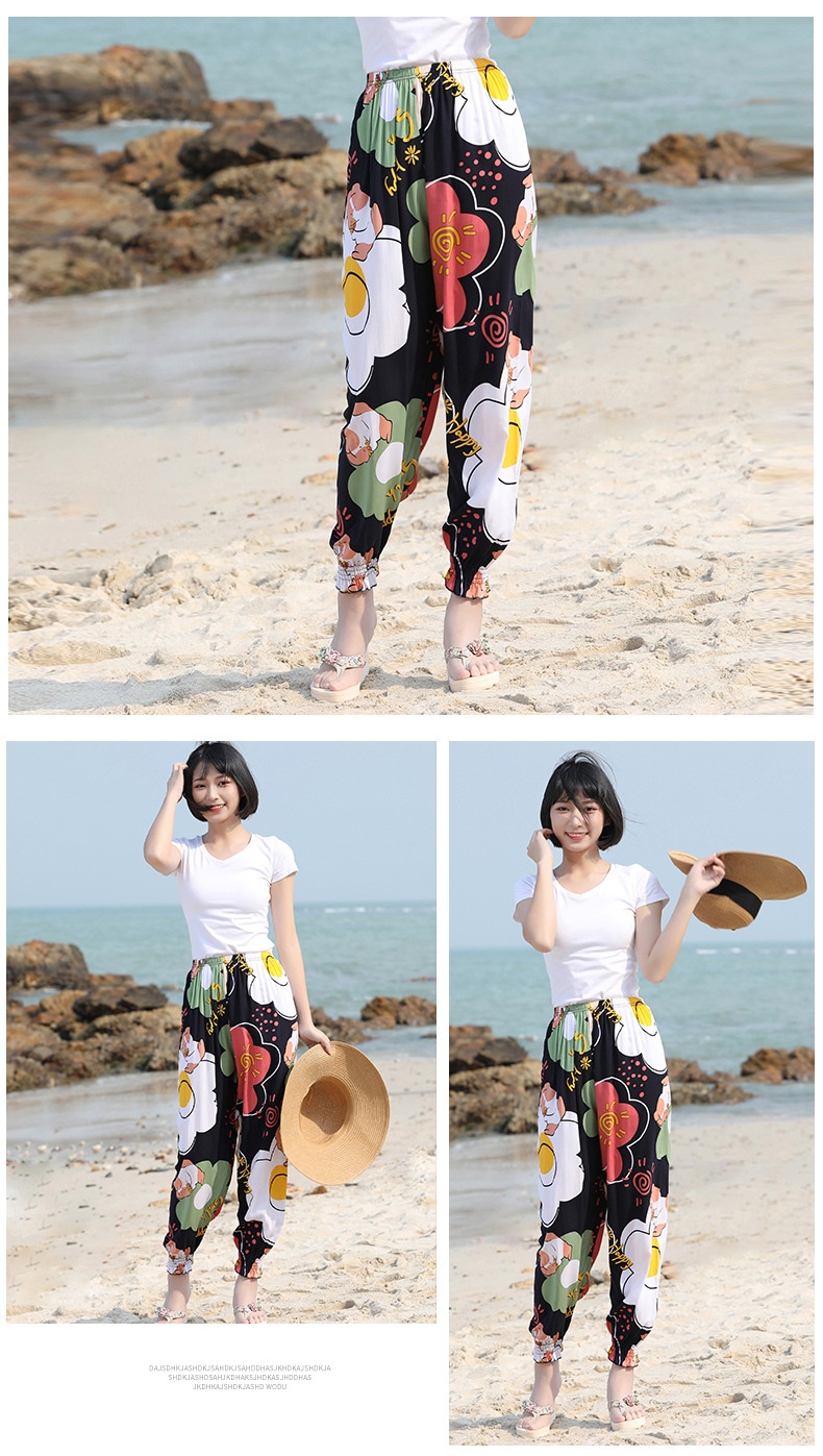 Pantalones lanterna mujer de seda hielo para verano y playa_voghion.com