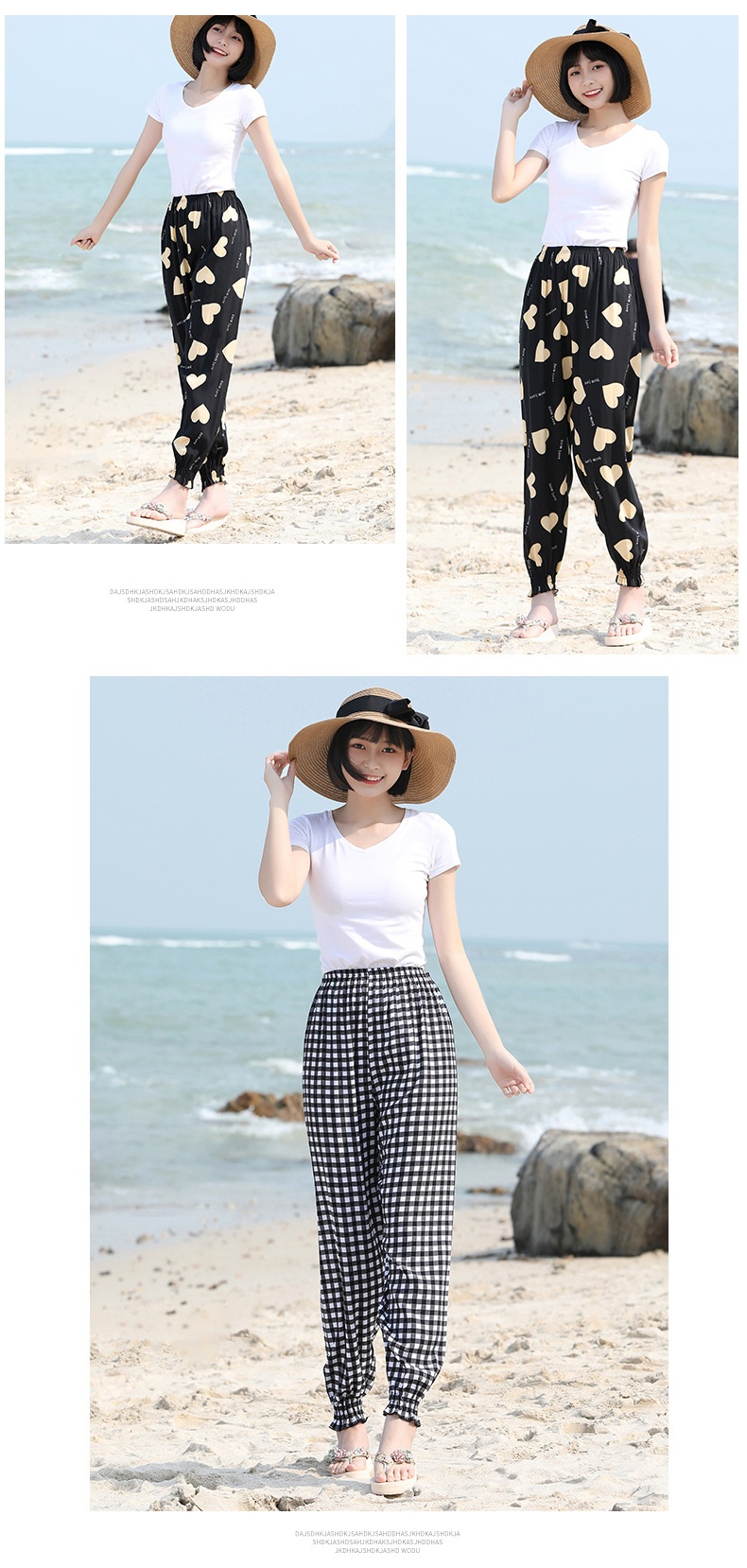 Pantalones lanterna mujer de seda hielo para verano y playa_voghion.com